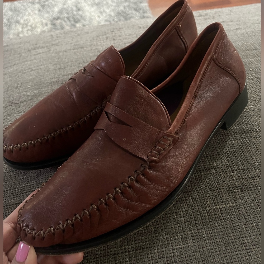 Robert Zur Men’s Soft Brown Leather Loafers Size 9.5